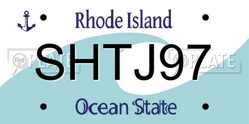 SHTJ97 Rhode Island License Plate