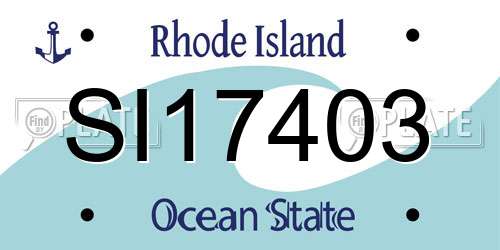 SI17403 Rhode Island License Plate