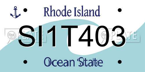 SI1T403 Rhode Island License Plate