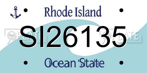 SI26135 Rhode Island License Plate