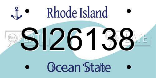SI26138 Rhode Island License Plate