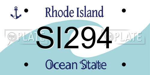 SI294 Rhode Island License Plate