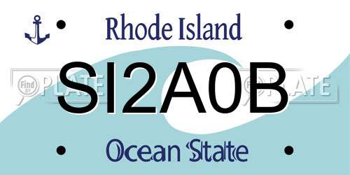 SI2A0B Rhode Island License Plate