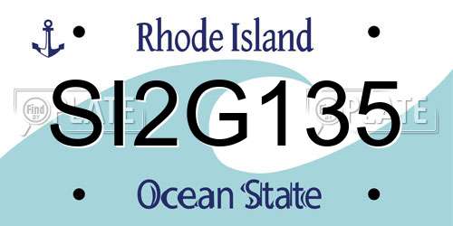 SI2G135 Rhode Island License Plate