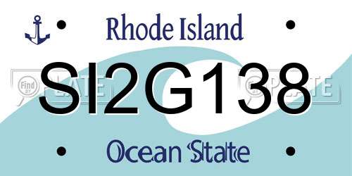 SI2G138 Rhode Island License Plate