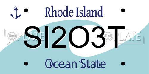 SI2O3T Rhode Island License Plate