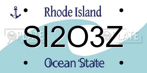 SI2O3Z Rhode Island License Plate
