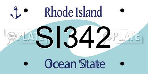 SI342 Rhode Island License Plate