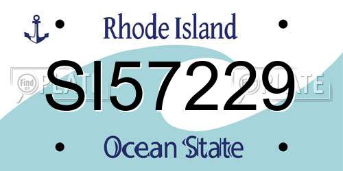 SI57229 Rhode Island License Plate