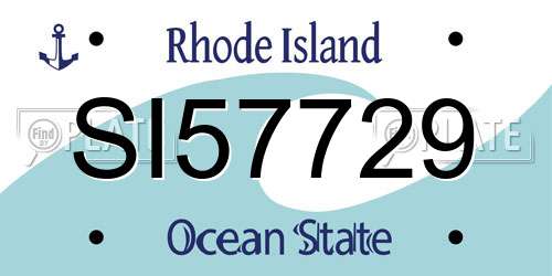 SI57729 Rhode Island License Plate