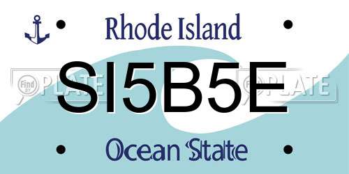 SI5B5E Rhode Island License Plate