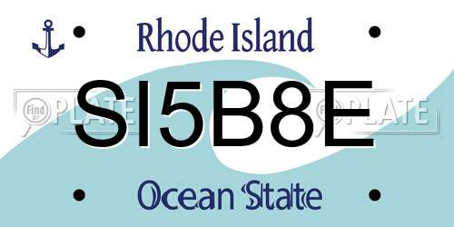 SI5B8E Rhode Island License Plate