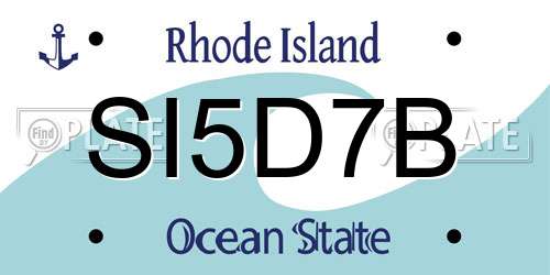 SI5D7B Rhode Island License Plate