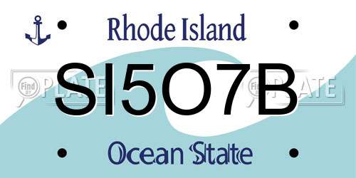 SI5O7B Rhode Island License Plate