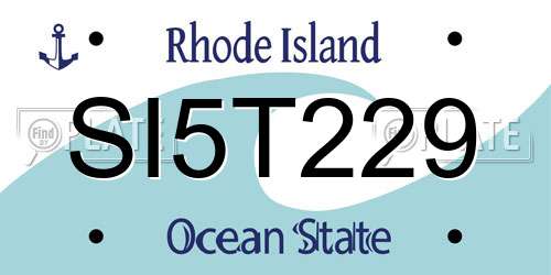 SI5T229 Rhode Island License Plate