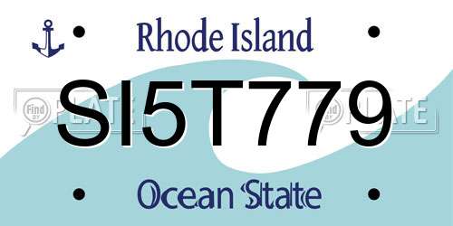 SI5T779 Rhode Island License Plate