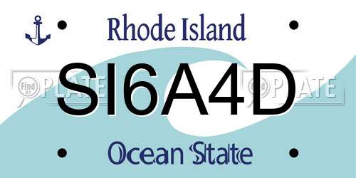 SI6A4D Rhode Island License Plate