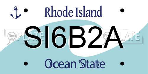 SI6B2A Rhode Island License Plate