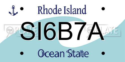 SI6B7A Rhode Island License Plate