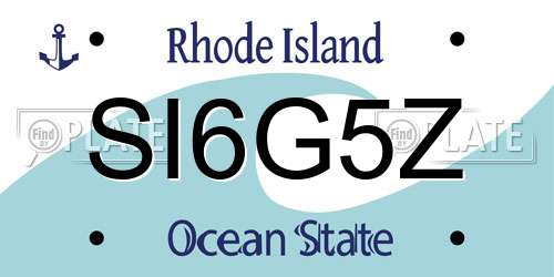 SI6G5Z Rhode Island License Plate