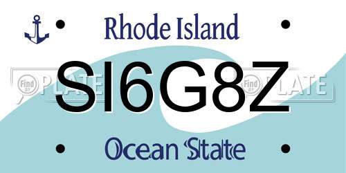 SI6G8Z Rhode Island License Plate