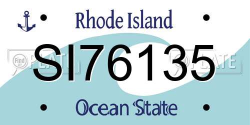 SI76135 Rhode Island License Plate