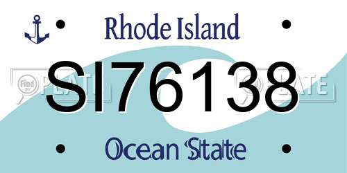SI76138 Rhode Island License Plate