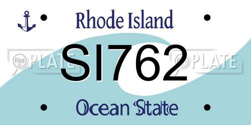 SI762 Rhode Island License Plate