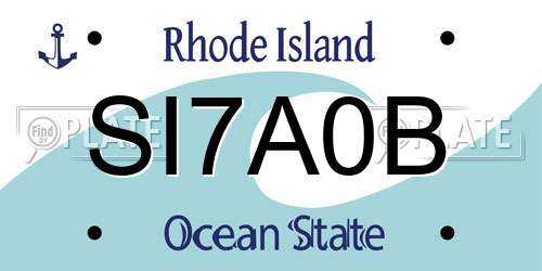 SI7A0B Rhode Island License Plate