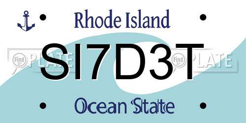 SI7D3T Rhode Island License Plate