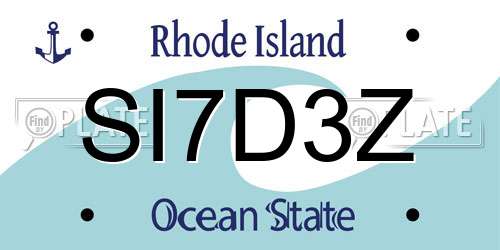 SI7D3Z Rhode Island License Plate