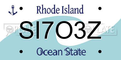 SI7O3Z Rhode Island License Plate