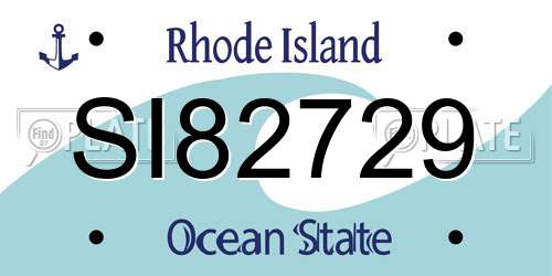 SI82729 Rhode Island License Plate