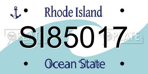 SI85017 Rhode Island License Plate
