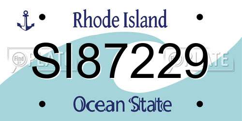 SI87229 Rhode Island License Plate