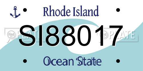 SI88017 Rhode Island License Plate