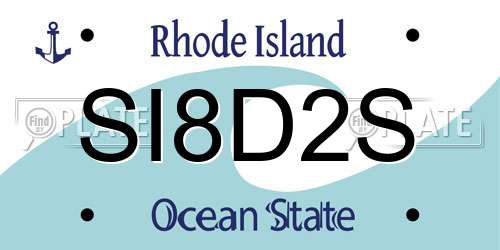 SI8D2S Rhode Island License Plate