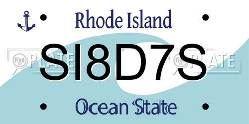 SI8D7S Rhode Island License Plate