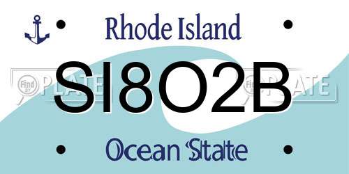 SI8O2B Rhode Island License Plate