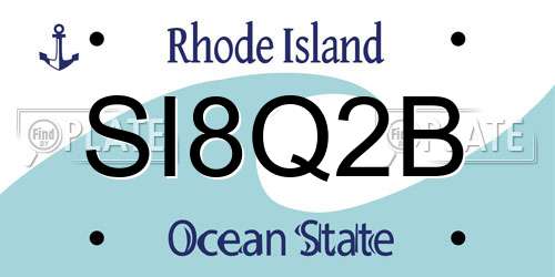SI8Q2B Rhode Island License Plate