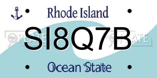 SI8Q7B Rhode Island License Plate