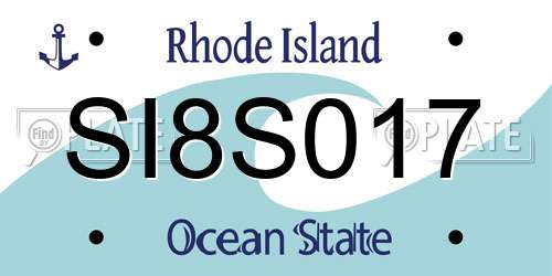 SI8S017 Rhode Island License Plate