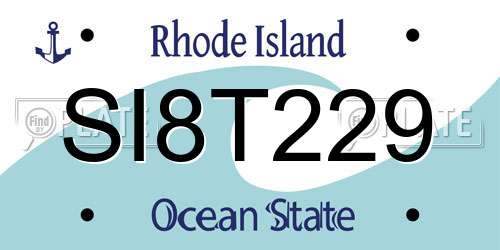 SI8T229 Rhode Island License Plate