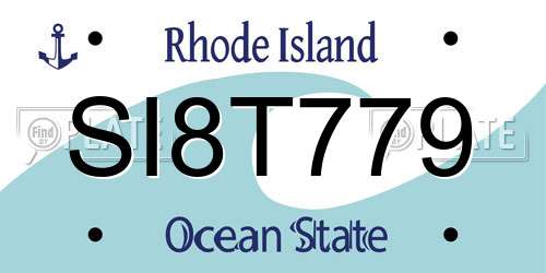 SI8T779 Rhode Island License Plate