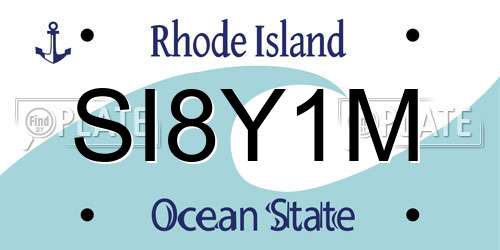 SI8Y1M Rhode Island License Plate