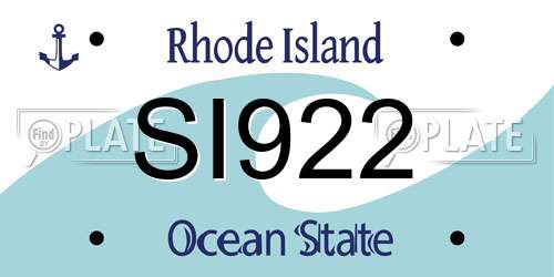 SI922 Rhode Island License Plate