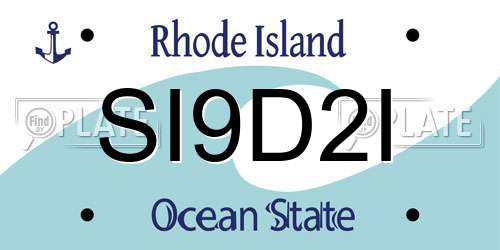 SI9D2I Rhode Island License Plate