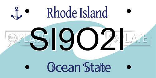 SI9O2I Rhode Island License Plate