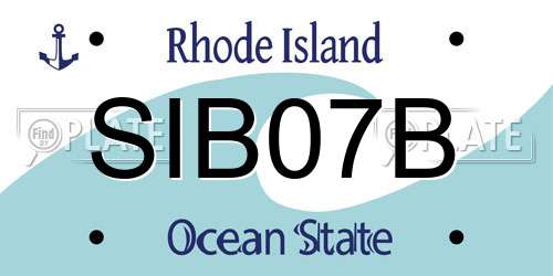 SIB07B Rhode Island License Plate