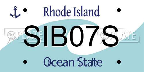 SIB07S Rhode Island License Plate